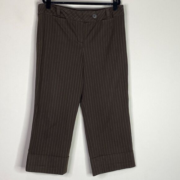 LOFT Ann Striped Crop Pant Women's Size 14 - Picture 7 of 7